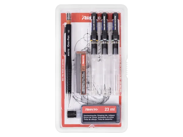 Tekenpen PRO Aristo College-set 6-delig 0.25-0.35-0.50mm tekenpennen,