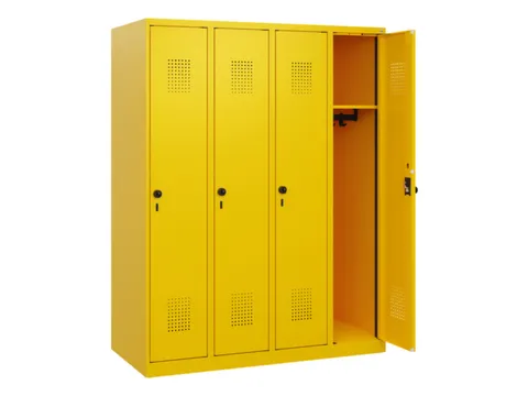 schoollocker,HxBxD 1530x1200x500mm,4vak,vak B 300mm,draaigrendel