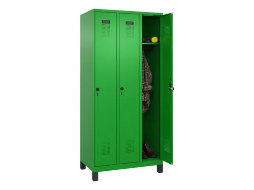 locker,HxBxD 1950x900x500mm,3vak,vak B 300mm,draaigrendel,voeten