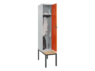 locker met bank,HxBxD 2120x400x815mm,1vak,vak B 400mm,draaigrendel - 1