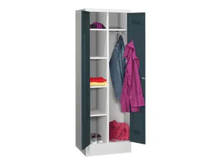 kleding-/wasgoedkast,HxBxD 1850x600x500mm,RAL7035,front RAL7016 - 1