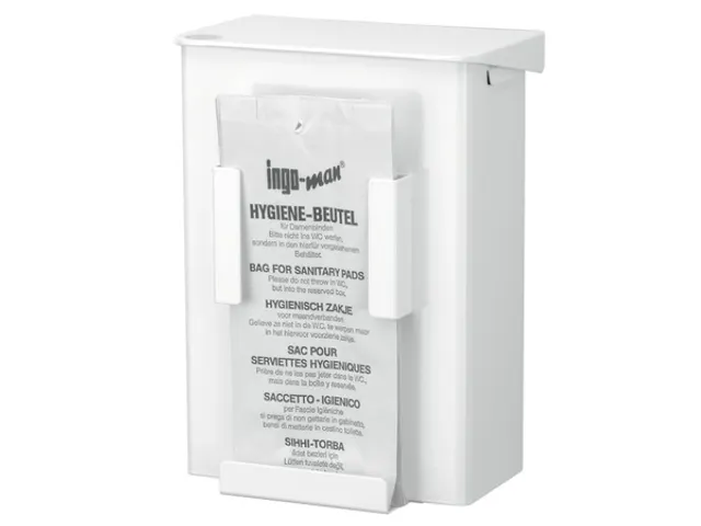 Hygiënebak 6 liter wit + zakjeshouder, AB 6 HB 1 P - ingo-man versie
