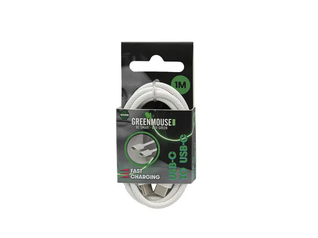 Kabel Green Mouse USB-C to USB-C data Woven 1m blisterverpakking
