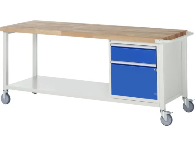 Werkbank Hxbxd 880x2000x700mm Beukenhouten Werkblad 1lade Kast