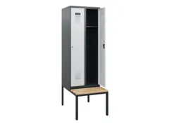 locker met bank,HxBxD 1950x600x815mm,2vak,vak B 300mm,cilinderslot
