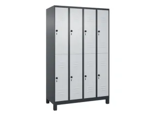 dubbeldekse locker,HxBxD 1950x1200x500mm,4x2vak.,vak B 300mm - 1