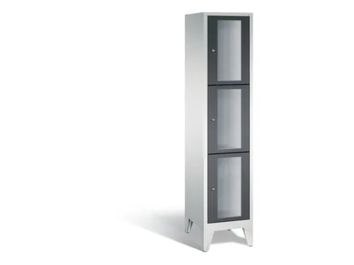 lockerkast 1850x420x500mm 1x3 vakken Cilinderslot Poten, RAL7021