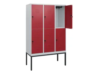 dubbeldekse locker,HxBxD 1950x1200x500mm,3x2vak.,vak B 400mm - 2
