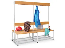 dubbele zitbank,HxLxD 1600x1500x770mm,onderstel RAL5010