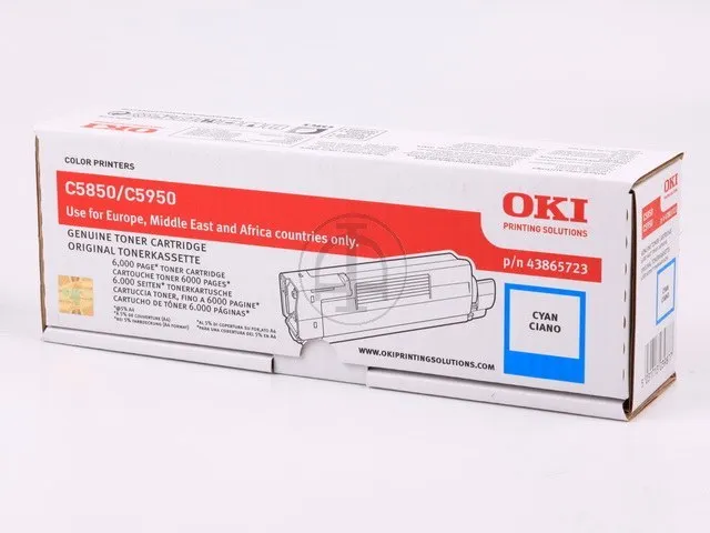 Tonercartridge Oki 43865723 C5850 Cyaan