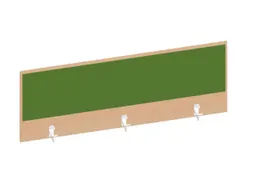 baliepaneel,v. bureau,aanbouw achter,B 1400mm,NE-esdoorn,BN7048-groen