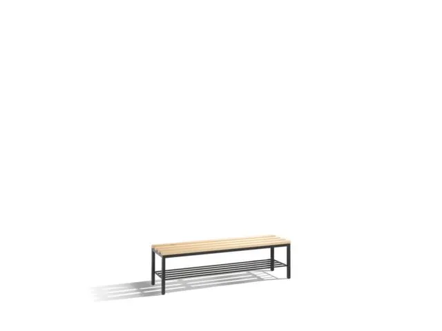 Omkleedbank L 1500Mm Houten Zitlatten Schoenenrek Ral7021