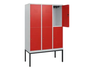 dubbeldekse locker,HxBxD 1950x1200x500mm,3x2vak.,vak B 400mm,cil.-slot - 2