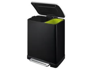 Pedaalemmer E-Cube recycling 46 Liter Zwart Mat RVS - 2