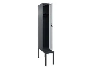 locker met bank,HxBxD 2120x300x815mm,1vak,vak B 300mm,draaigrendel - 1