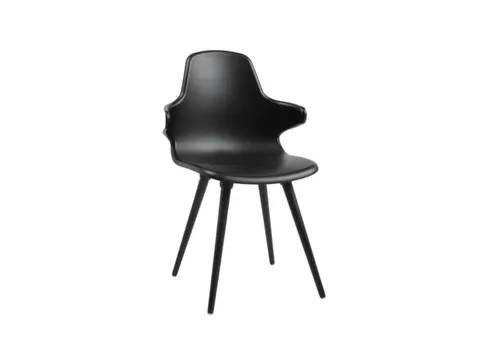 Bezoekersstoel 4Voeten Zwart Armleuningen Zitschaal Kunststof Zwart