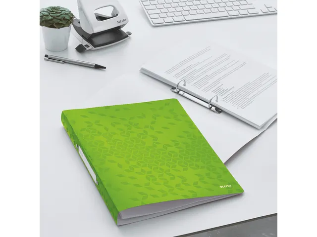 Classeur Leitz WOW A4 2 anneaux méc-O PP vert