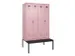 locker met bank,voor scheiding van kleding,HxBxD 2120x1200x815mm,4vak