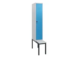 locker met bank,HxBxD 1950x300x815mm,1vak,vak B 300mm,draaigrendel