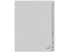 Tabblad ECO Kangaro A4 letters 180 grams grijs karton 23-gaats 20-deli