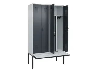 PBM-locker met bank,HxBxD 2120x1200x815mm,4vak,vak B 300mm - 1