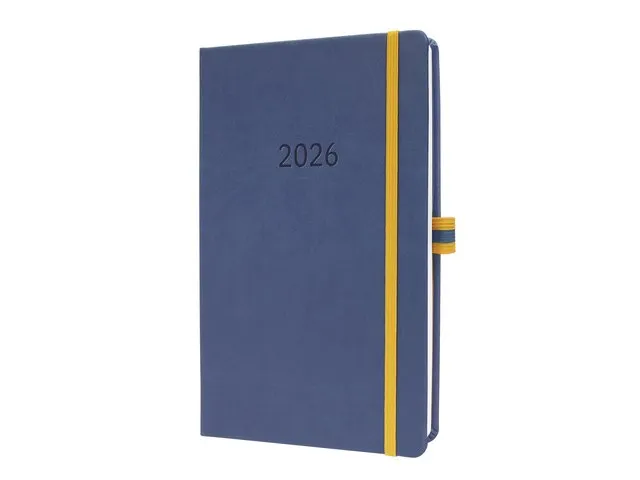 Weekagenda Linescape A5 2026 (EN) blauw Hardcover verticale indeling
