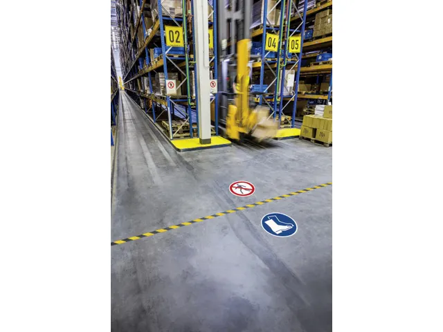 Pictogramme Au Sol "chaussures De Sécurité Obligatoire" Bleu 430mm