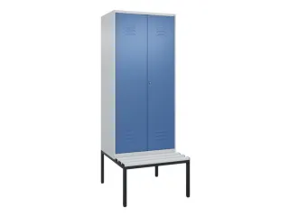 PBM-locker met bank,HxBxD 2120x800x815mm,2vak,vak B 400mm,cil.-slot - 1