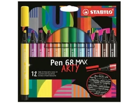 Viltstift STABILO Pen 68 /12 Max Arty assorti etui à 12 stuks