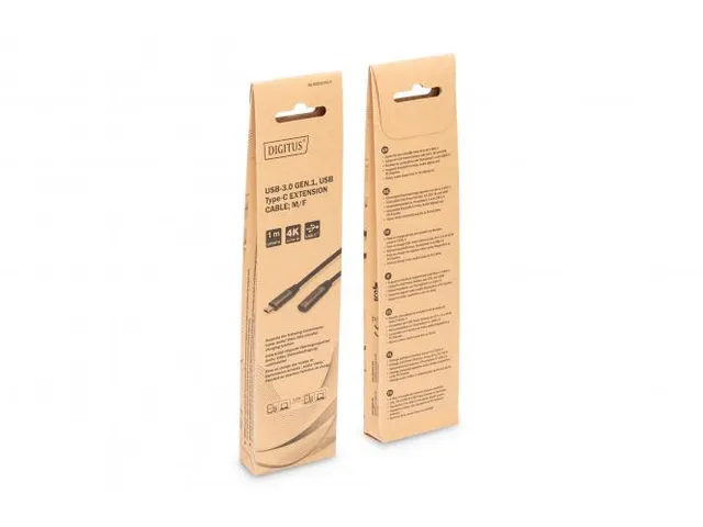 USB-C/M naar USB-C/F PD 60W Gen1 USB3.0 verlengkabel 1m Zwart