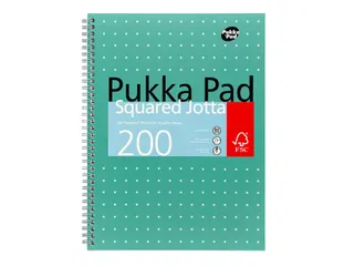 Collegeblok Pukka Pad Jotta A4 ruit 5x5mm 4-gaats 200 pag. 80gr groen - 1