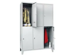 lockerkast,RAL 7035,HxBxD 1850x1200x500mm,3x2vakken,vak B 400mm