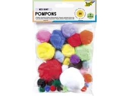 Pompon Folia 30 stuks diverse kleuren en afmetingen 30 stuks