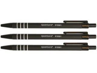 Balpen Quantore rubbergrip drukknop zwart medium - 2