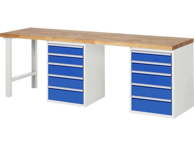 werkbank,HxBxD 890x2500x700mm,beukblad,draagverm. 750kg