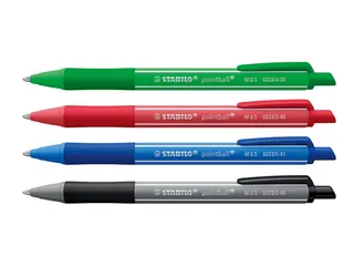 Balpen STABILO pointball colorful medium assorti blister à 4 stuks - 7