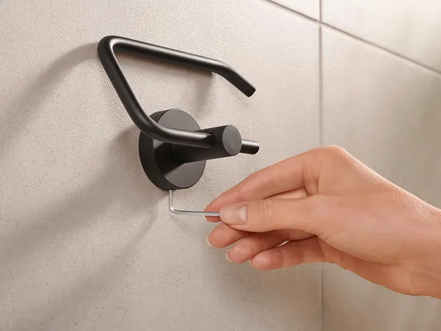 Toiletrolhouder Tesa Moon 40560 Zwart Zelfklevend zonder deksel