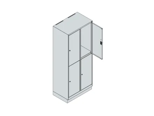 dubbeldekse locker,HxBxD 1950x800x500mm,2x2vak.,vak B 400mm