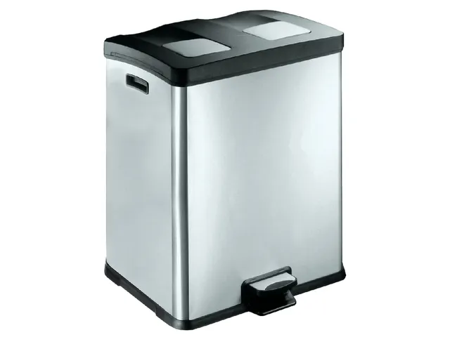 Afvalbak Rejoice EKO 2x30 Liter met kunststof binnenbak RVS