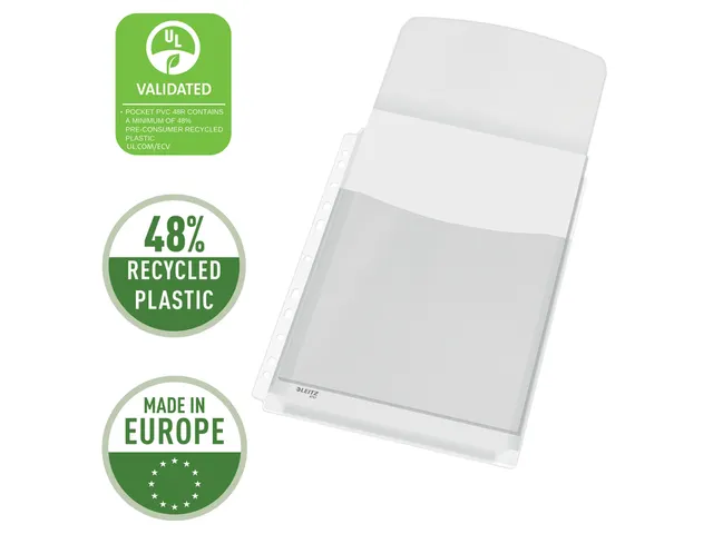 Showtas Leitz 4757 A4 11-gaats PVC 0.17mm glad met klep
