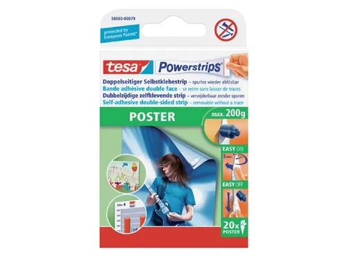 Dubbelzijdige powerstrip tesa poster 20stuks blister