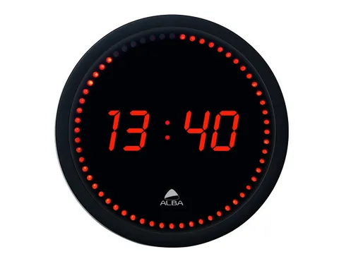 LED Horled moderne digitale zwarte wandklok 30 cm.