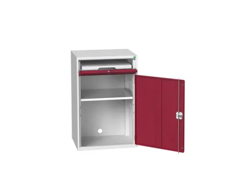 pc-kast 1000x650x550mm toetsenbordblad RAL7035 + RAL3004