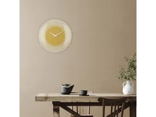 Wandklok Nextime dia 50cm bolvormig glas geel kunststof Deep - 7