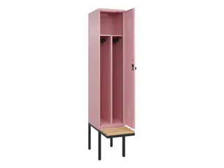 locker met bank,voor scheiding van kleding,HxBxD 2120x400x815mm,1vak - 1