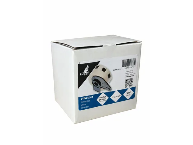 Etiket Kangaro compatible Brother DK-11221 zwart/wit 23x23mm 1 rol a 1