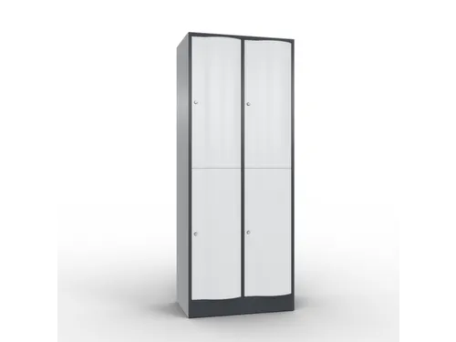 lockerkast cil.slot 1950x770x540mm 2x2 vakken RAL7021 front RAL7035