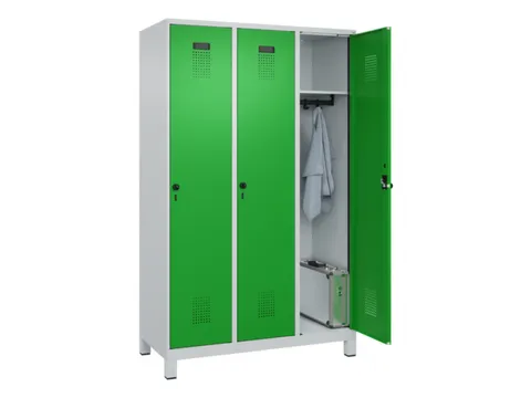 locker,HxBxD 1950x1200x500mm,3vak,vak B 400mm,draaigrendel,voeten