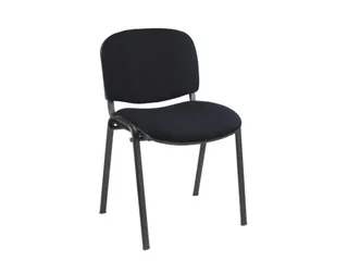 bezoekersstoel,4voeten ovale buis RAL9005,zitting stof zwart - 2