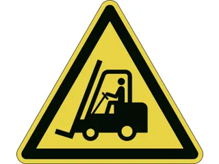 Vloermarkeringssticker Geel Let Op Vorkliften 430mm - 1